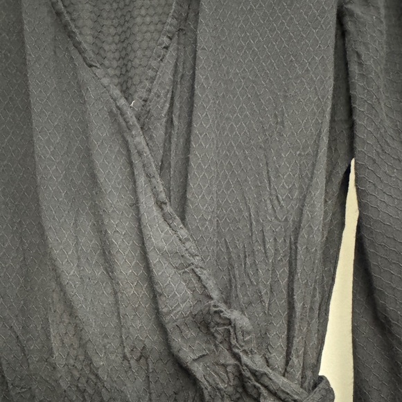 Love Stitch Boho Wrap Crochet Lace Bell Sleeve Jumpsuit Black - Picture 5 of 13